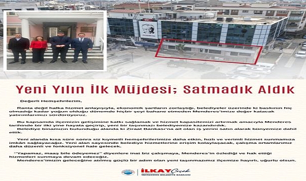 Menderes Belediyesi'nden Yeni Taşınmaz Müjdesi